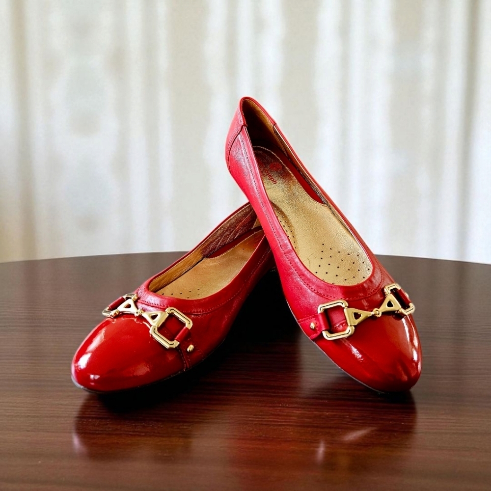MARC JOSEPH Size 8.5 Women's Leather Made In Brazil Park Ave Flat Loafer In Red